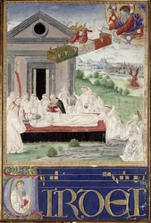 De begrafenis van St. Benedictus met St. Romauld